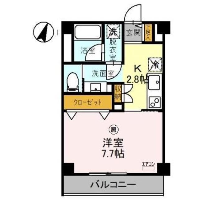 ＪＲ埼京線 与野本町駅 徒歩4分 3階建 築3年(1K/3階)の間取り写真