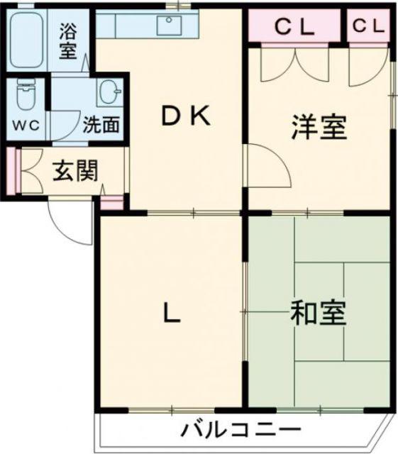 スリーゼハイツ葛木 A棟(3DK/1階)の間取り写真