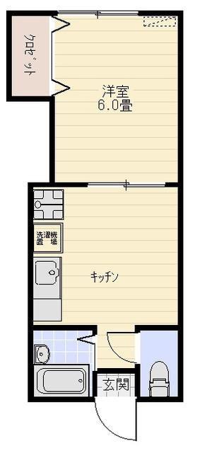 イマーブル相模(1DK/1階)の間取り写真