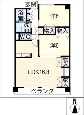 サンパレス・K(2LDK/1階)の間取り写真