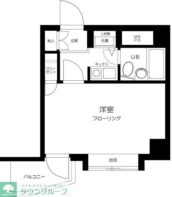 スカイコート川崎第8(1K/6階)の間取り写真