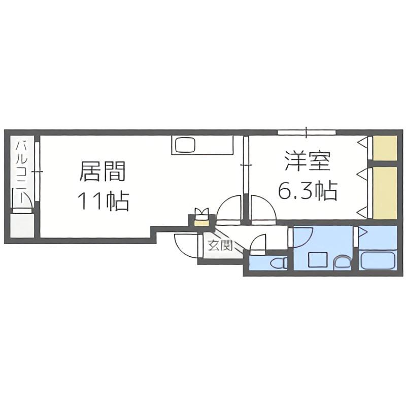 CASA白石(1LDK/1階)の間取り写真