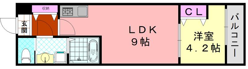 H-MAISON大蓮北(1LDK/1階)の間取り写真