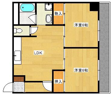 グレーシア庚午(2LDK/8階)の間取り写真