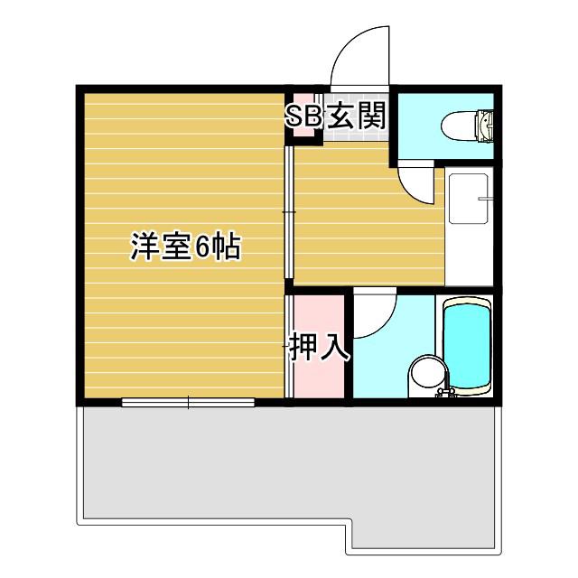 ジュネス第一(1K/4階)の間取り写真