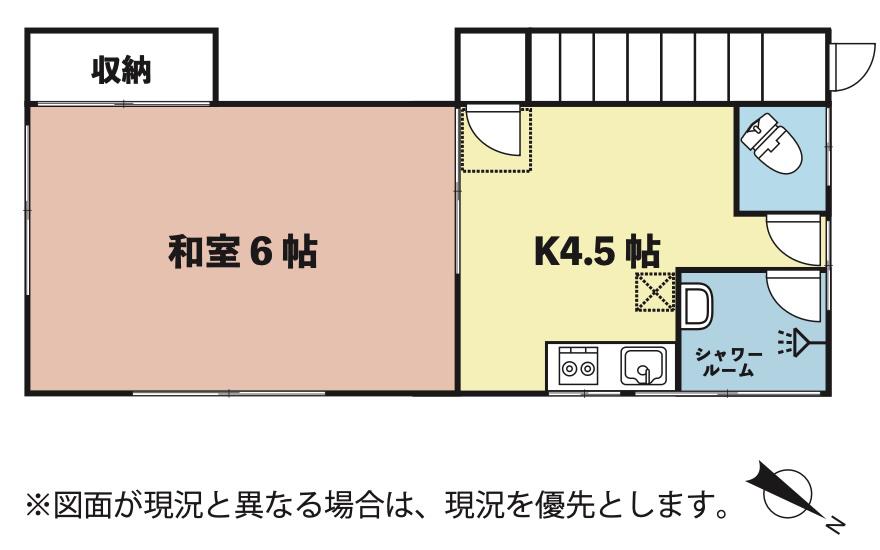 はつみ荘(1K/2階)の間取り写真