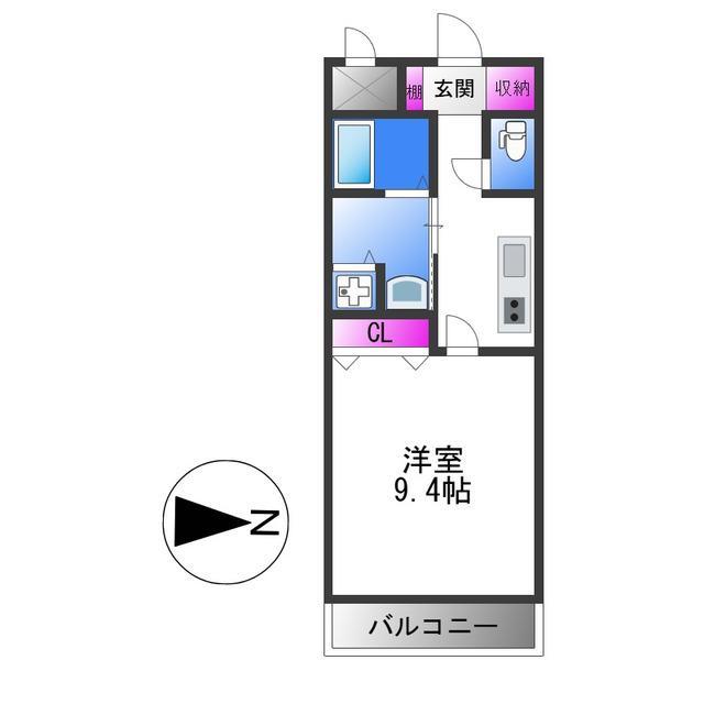コンフォートエヌズ(1K/2階)の間取り写真