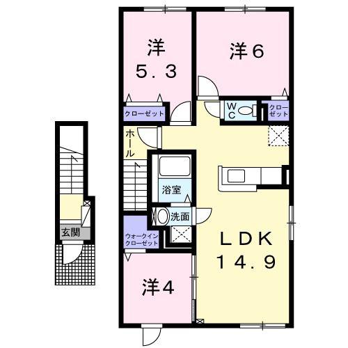 エル・シャローム(3LDK/2階)の間取り写真