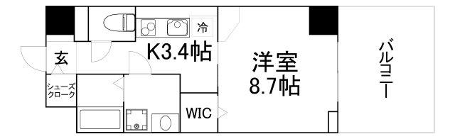 GRAND REGIS(1K/2階)の間取り写真