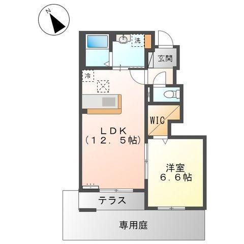 ＪＲ青梅線 河辺駅 徒歩9分 2階建 築5年(1LDK/1階)の間取り写真