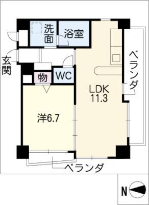 VIVRE御器所(1LDK/4階)の間取り写真