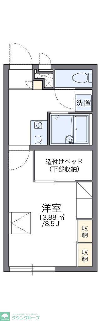 レオパレスシェヴル(1K/1階)の間取り写真