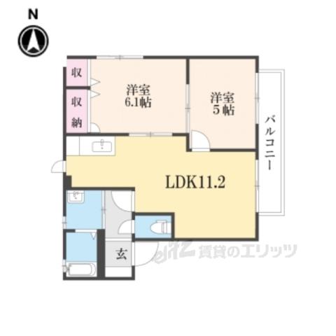 ソルビエント(2LDK/2階)の間取り写真