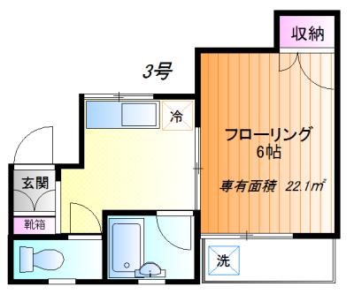エトワール桜ヶ丘II(1K/1階)の間取り写真
