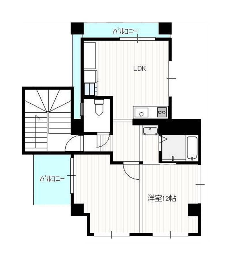 野沢ビル(1LDK/5階)の間取り写真
