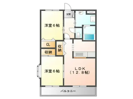 サニーコート(2LDK/2階)の間取り写真