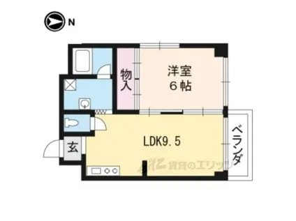 葵マンション(1LDK/4階)の間取り写真
