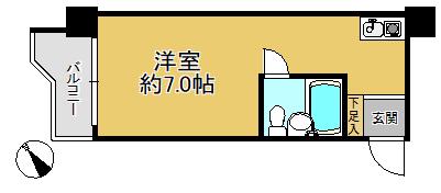 勝鬨ハイデンス501(ワンルーム/5階)の間取り写真