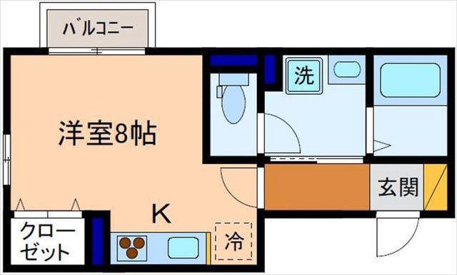 エトワール(ワンルーム/2階)の間取り写真
