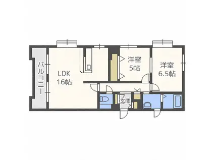 マンションリリーズN22(2LDK/6階)の間取り写真