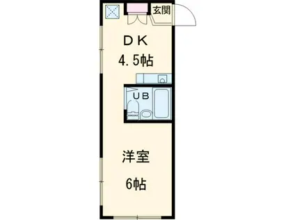 ハイム勝美B棟(1DK/2階)の間取り写真