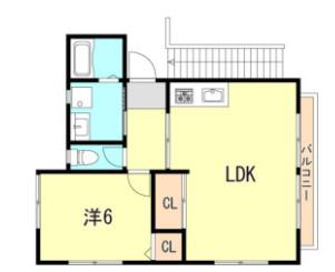 セラ西舞子Ⅴ(1LDK/2階)の間取り写真