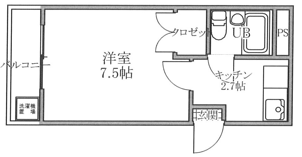 メゾン・ド・ココ(1K/1階)の間取り写真