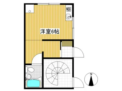 エコハウスTOKIIRI(ワンルーム/1階)の間取り写真