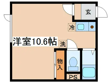 コスモスマンション(ワンルーム/1階)の間取り写真