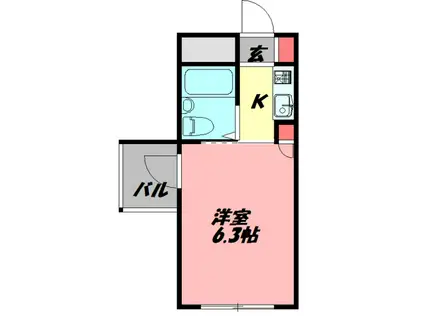 ビアリッツ守口(1K/4階)の間取り写真