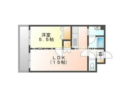 北海道設計ビル(1LDK/4階)の間取り写真