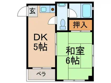 ヤサカパ-トII(1DK/4階)の間取り写真