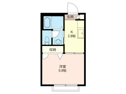 ウィンズ平間(1K/2階)の間取り写真