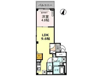 タチェット三郷中央(1LDK/3階)の間取り写真