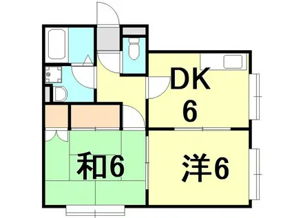 ハピネス浦風Ⅱ(2DK/1階)の間取り写真