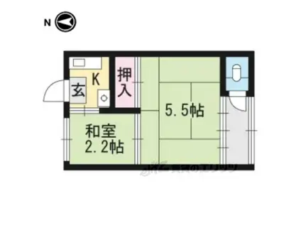岡本アパート(2K/2階)の間取り写真