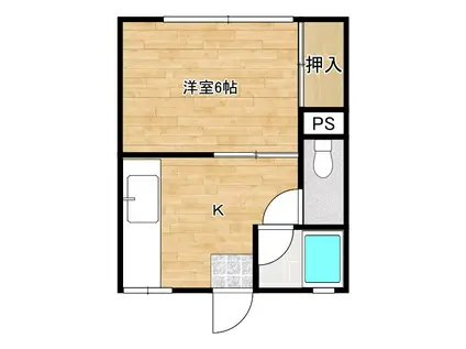 コーポ奥名A(1K/1階)の間取り写真