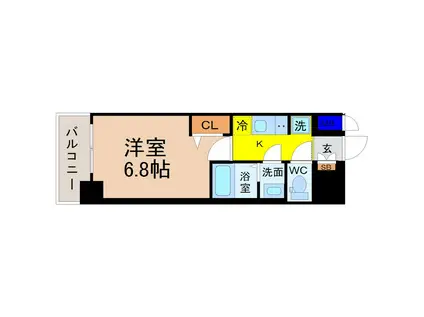 プレサンスNAGOYA覚王山(1K/14階)の間取り写真