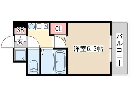 エステムコート新神戸エリタージュ(1K/7階)の間取り写真