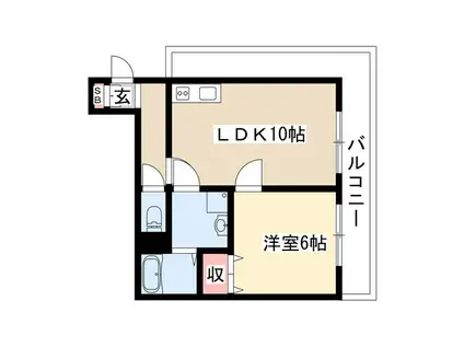 パールプラザ堀田(1LDK/3階)の間取り写真
