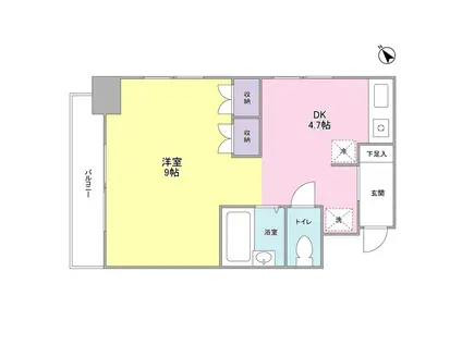 エスポワール梅里(ワンルーム/8階)の間取り写真