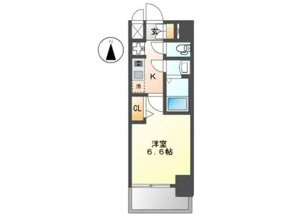 エステムコート名古屋グロース(1K/9階)の間取り写真