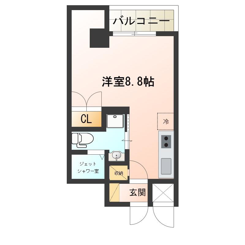 ヴィラタナカ(ワンルーム/3階)の間取り写真
