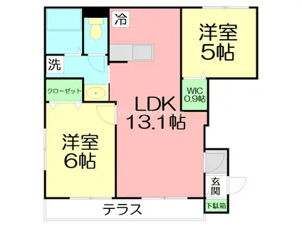 ヘーベルメゾンSAKURA(2LDK/1階)の間取り写真