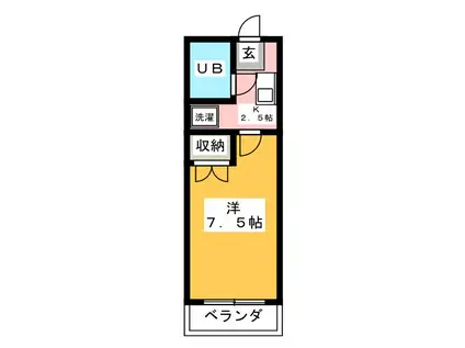 綾部ビル(1K/3階)の間取り写真