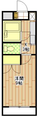 パストラーレV(1K/3階)の間取り写真