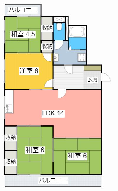 エスポワール板倉(4LDK/5階)の間取り写真