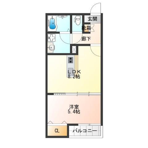 MEW STYLE APARTMENTS(1LDK/2階)の間取り写真