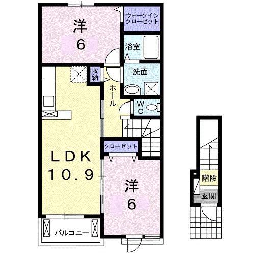 フィールドビーチ アマナ I(2LDK/2階)の間取り写真