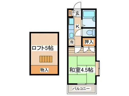 サニ―プレイス(1K/2階)の間取り写真